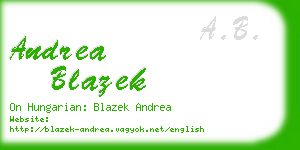 andrea blazek business card